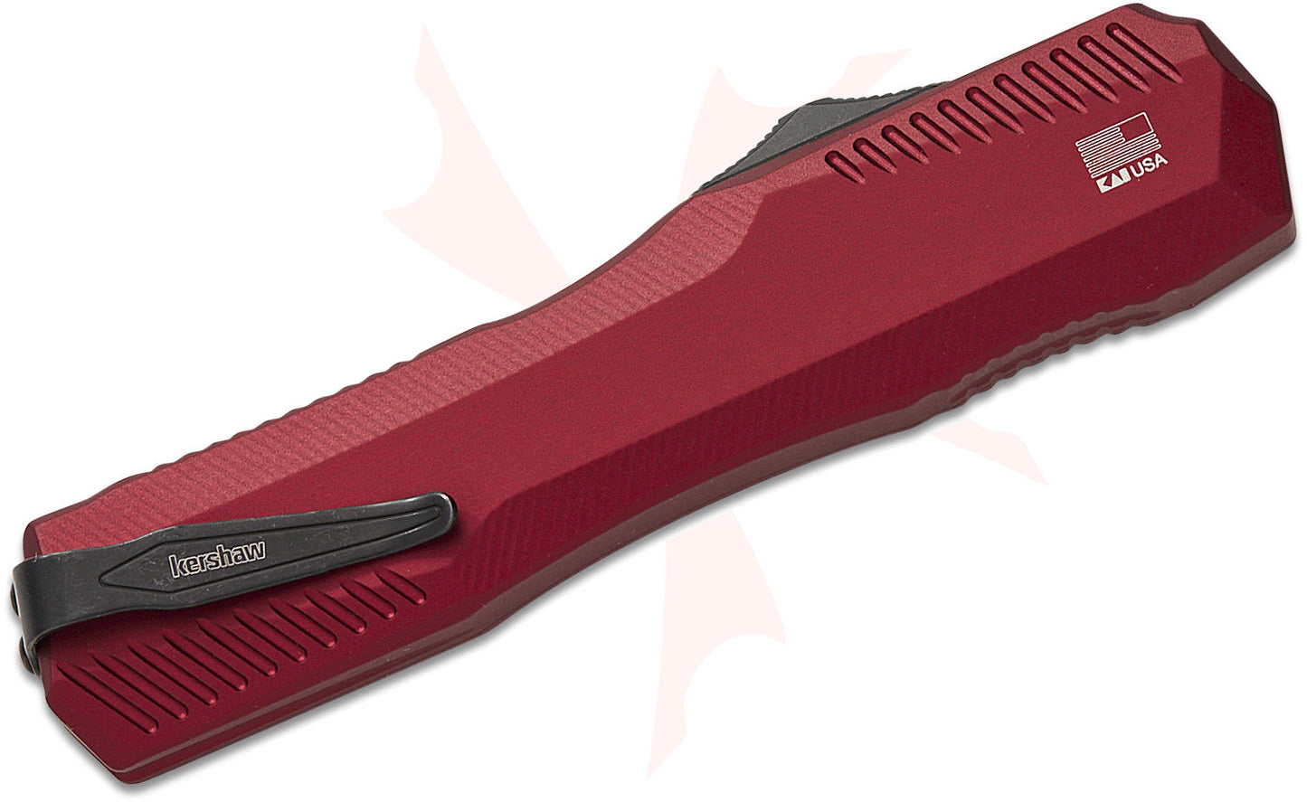 Kershaw 9000MERL Matt Diskin Livewire OTF AUTO Knife 3.3" CPM-MagnaCut BlackWash Spear Point Blade, Merlot Aluminum Handles, Reversible Clip