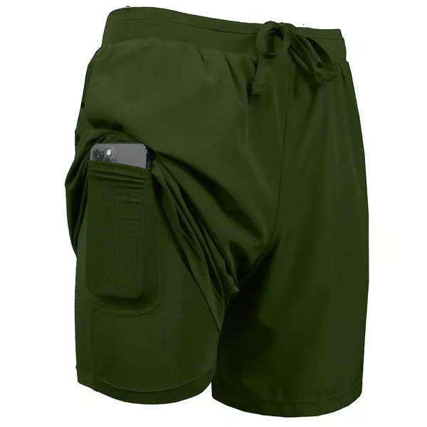 3 Pack Discount!🔥Men's 2 in 1 Stretch Active Quick Dry Gym Running Shorts With Liner