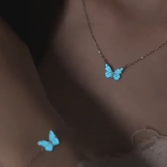 Luminous Butterfly Necklace Butterfly Ring Butterfly Bracelet Earrings Best Gifts For Girlfriend