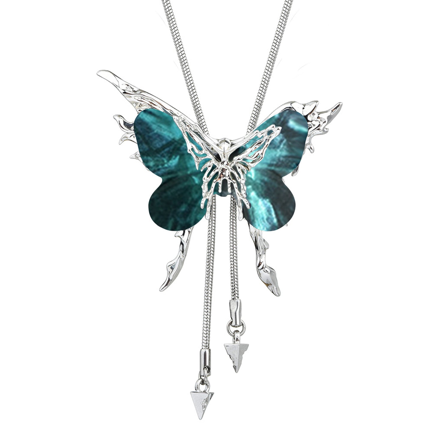Butterfly Cage Sweater Necklace Replaceable Butterfly Pull-out Necklace Women's Clavicle Chain Sweater Chain