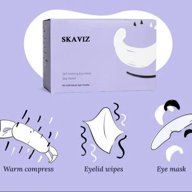 Save 60%！Skaviz Self-Heating Eye Masks (30 Count) Relieve dry eyes and fatigue, hydrate and soothe.