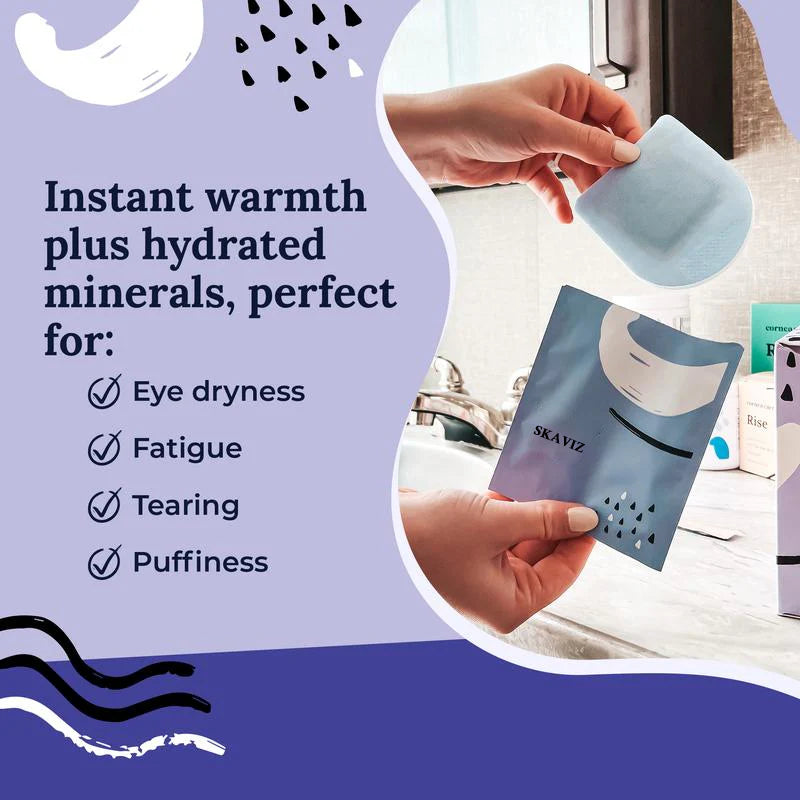 Save 60%！Skaviz Self-Heating Eye Masks (30 Count) Relieve dry eyes and fatigue, hydrate and soothe.