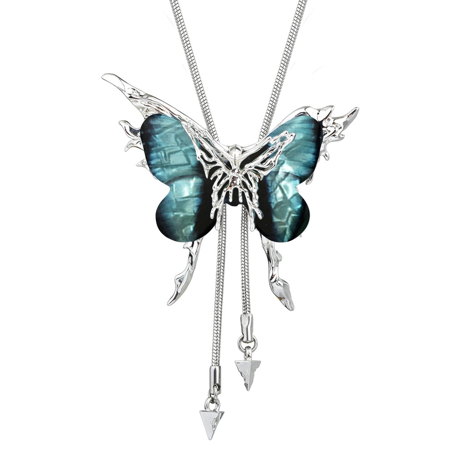 Butterfly Cage Sweater Necklace Replaceable Butterfly Pull-out Necklace Women's Clavicle Chain Sweater Chain
