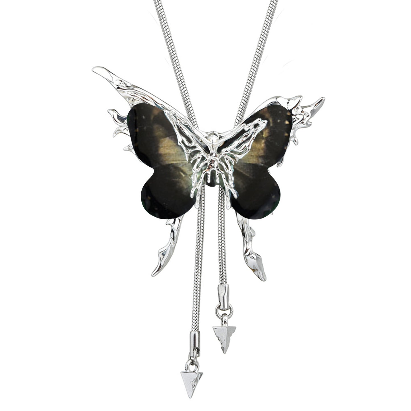 Butterfly Cage Sweater Necklace Replaceable Butterfly Pull-out Necklace Women's Clavicle Chain Sweater Chain