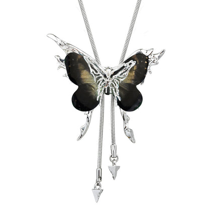Butterfly Cage Sweater Necklace Replaceable Butterfly Pull-out Necklace Women's Clavicle Chain Sweater Chain