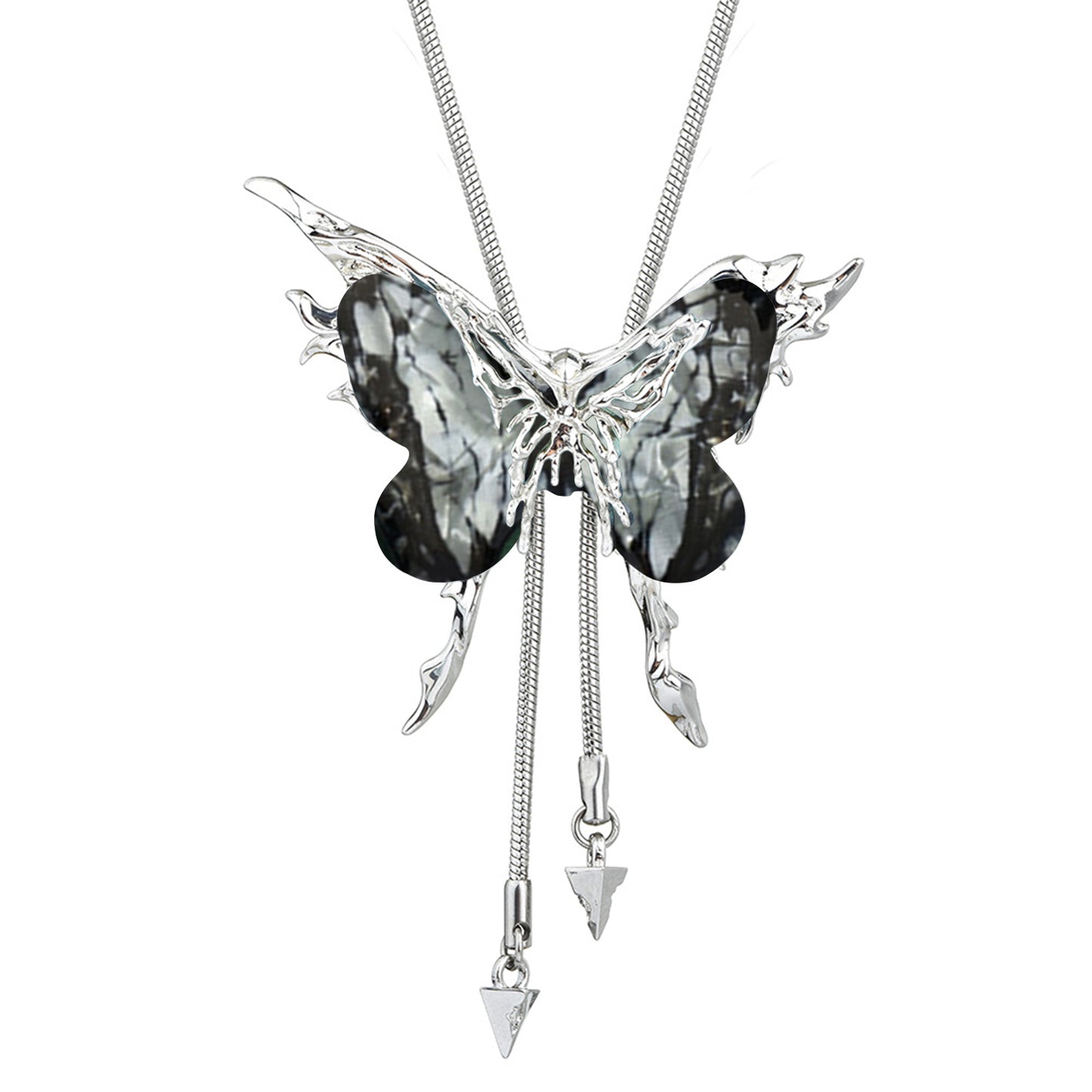 Butterfly Cage Sweater Necklace Replaceable Butterfly Pull-out Necklace Women's Clavicle Chain Sweater Chain