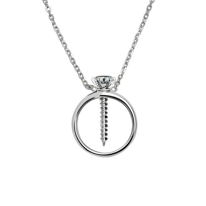 Screw & Silver Ring Pendant Necklace of Resilience: Love Through Adversity