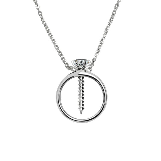 Screw & Silver Ring Pendant Necklace of Resilience: Love Through Adversity