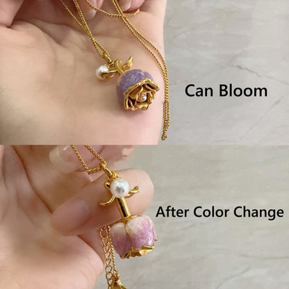 Blooming Rose Necklace - Change Colors with Your Mood Temperature-sensitive Color-changing Necklace Gift for her