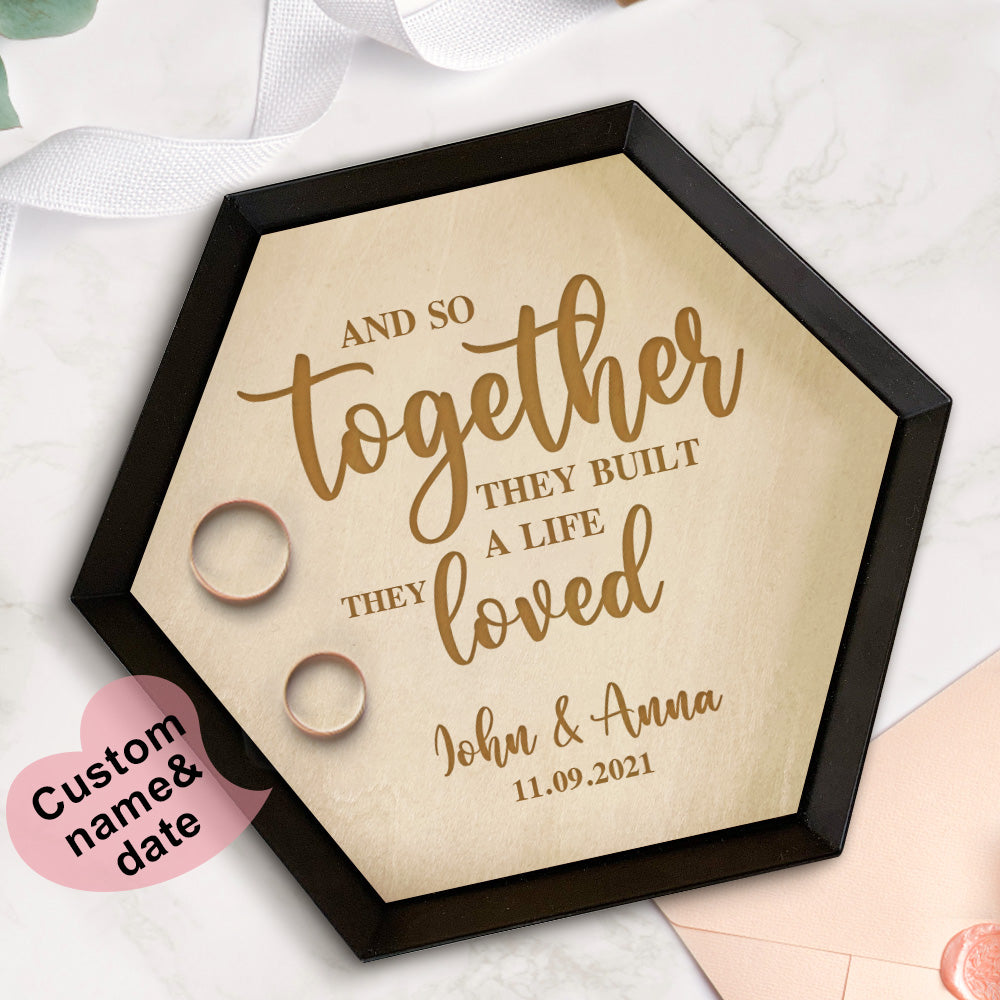 Custom Wood Jewelry Tray Engagement Jewelry Ring Holder Dish Home Decor Gift