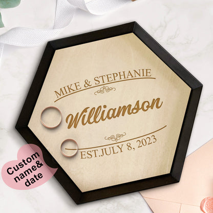 Custom Wood Jewelry Tray Engagement Jewelry Ring Holder Dish Home Decor Gift