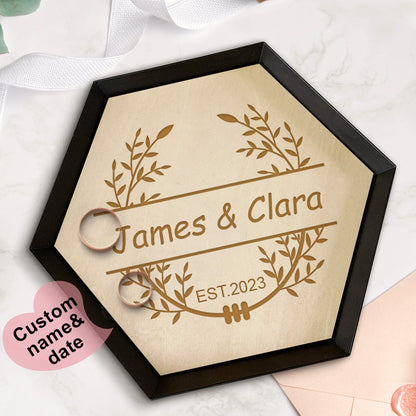 Custom Wood Jewelry Tray Engagement Jewelry Ring Holder Dish Home Decor Gift