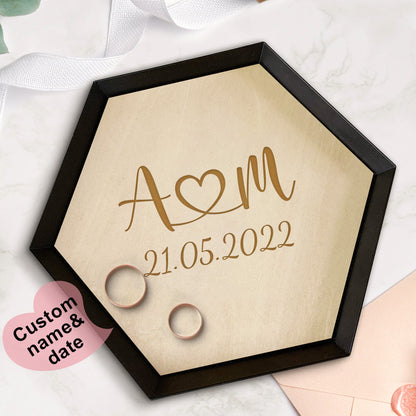 Custom Wood Jewelry Tray Engagement Jewelry Ring Holder Dish Home Decor Gift