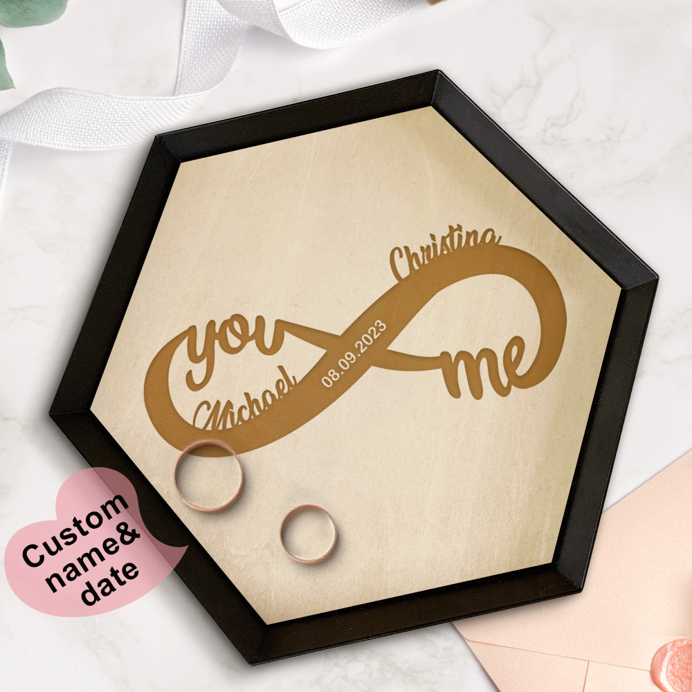 Custom Wood Jewelry Tray Engagement Jewelry Ring Holder Dish Home Decor Gift