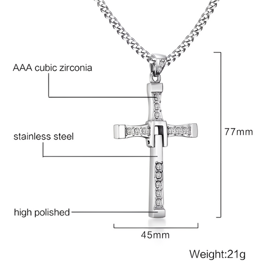 Cross Necklace With Inlaid Stones