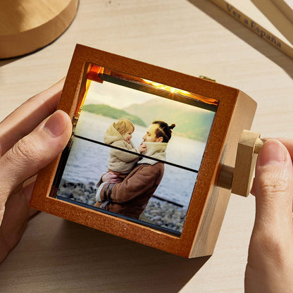 Custom Photo Flipbook Frame Animation Machine Mechanical Hand-cranked Flipbook Box Photo Album with Light Unique Valentine's Day Gifts