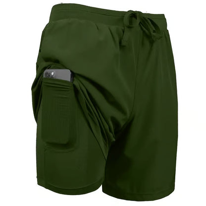 3 Pack Discount!🔥Men's 2 in 1 Stretch Active Quick Dry Gym Running Shorts With Liner