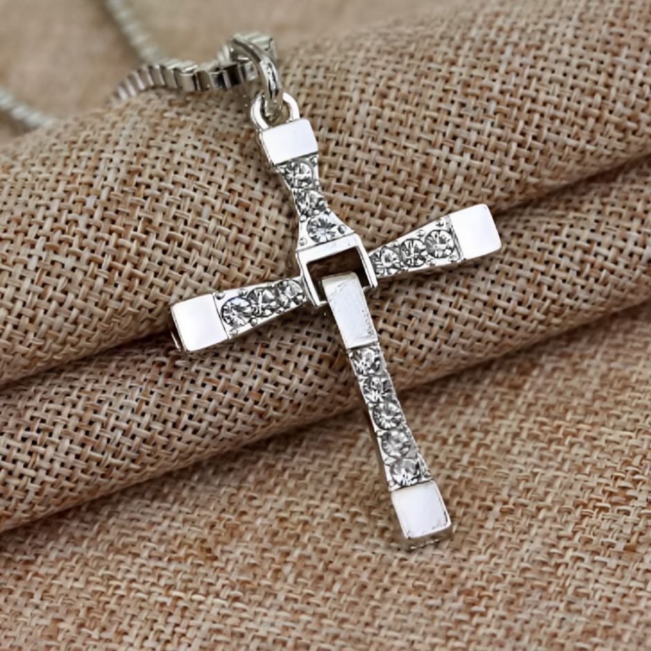 Cross Necklace With Inlaid Stones