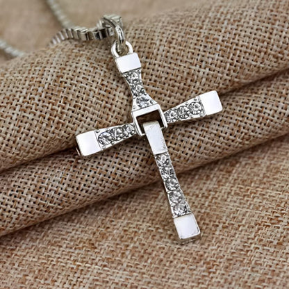 Cross Necklace With Inlaid Stones