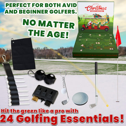 Golf Advent Calendar 2025 for Men Adults Christmas Countdown Calendar 24 Mini Golf Surprises Socks Novelty Fun Gifts Dad Lovers