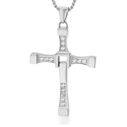 Cross Necklace With Inlaid Stones