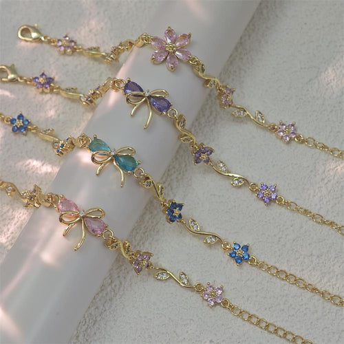 Zircon Colorful Bow Bracelet Gift for Her