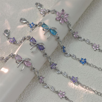 Zircon Colorful Bow Bracelet Gift for Her