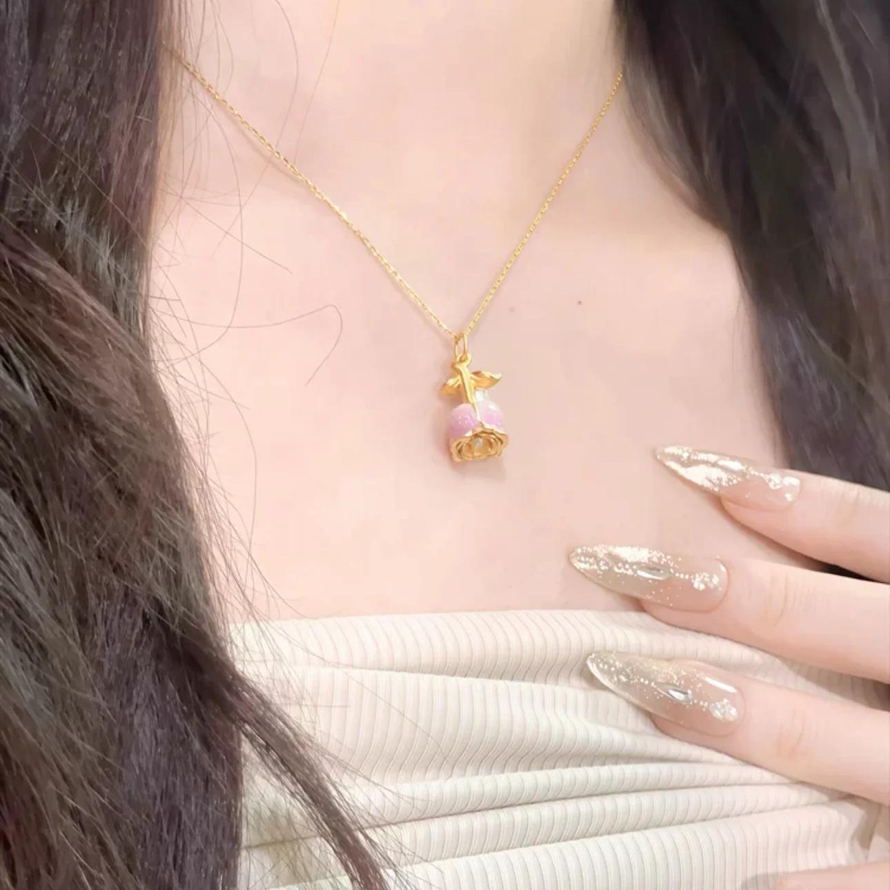 Blooming Rose Necklace - Change Colors with Your Mood Temperature-sensitive Color-changing Necklace Gift for her