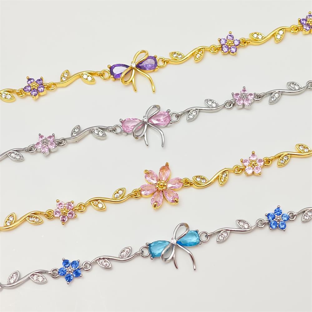 Zircon Colorful Bow Bracelet Gift for Her